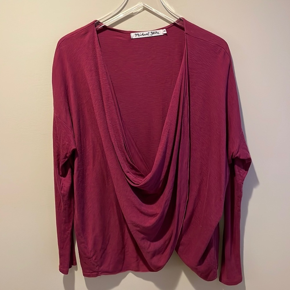 Michael Stars Cowl Neck Maroon Top